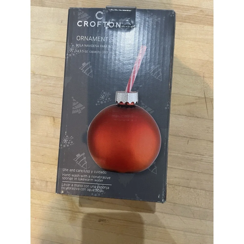 Crofton Ornament Sipper Red 13.5 Oz Capacity Plastic Straw Holiday